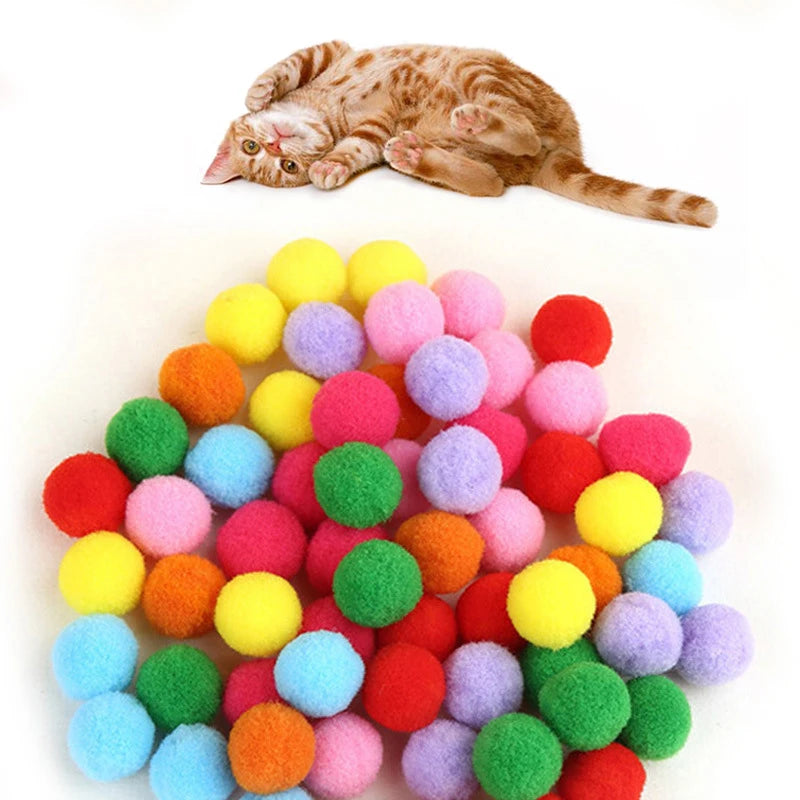 10 20 pçs/lote brinquedo de gato
bolas de pelúcia brinquedo colorido bola interativa