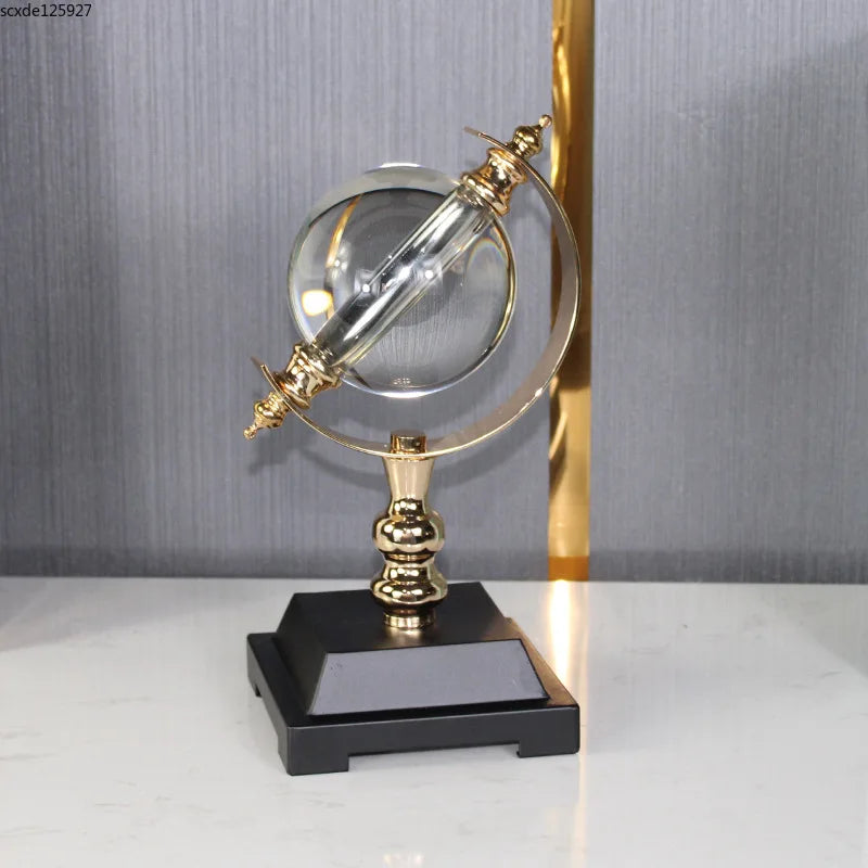 Globo galvanizado de metal giratório estilo europeu, enfeites de artesanato,