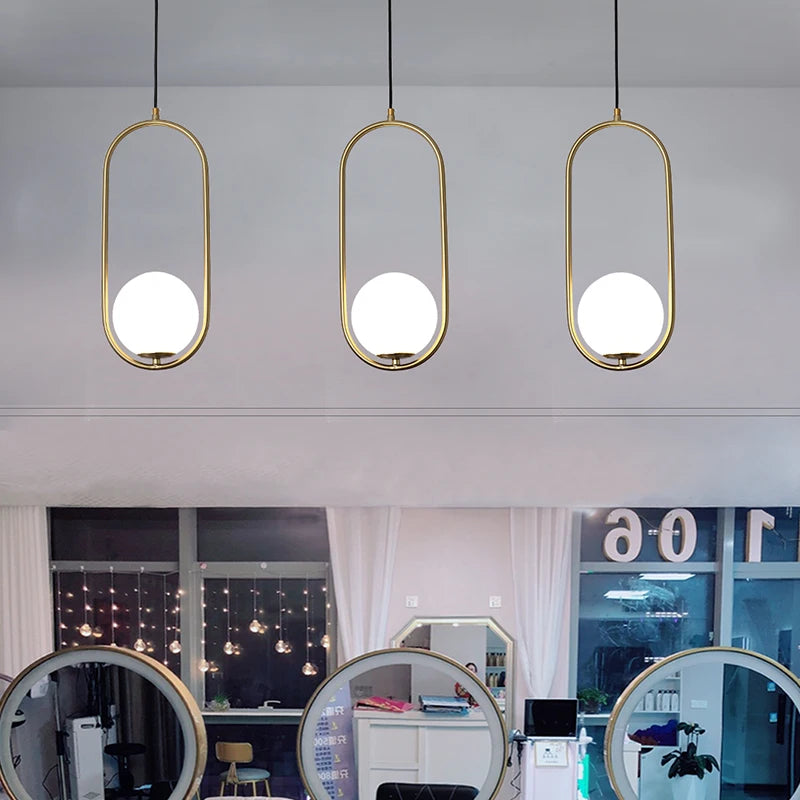 Bola vidro luzes pingente bronze preto ouro prata lâmpada decoração