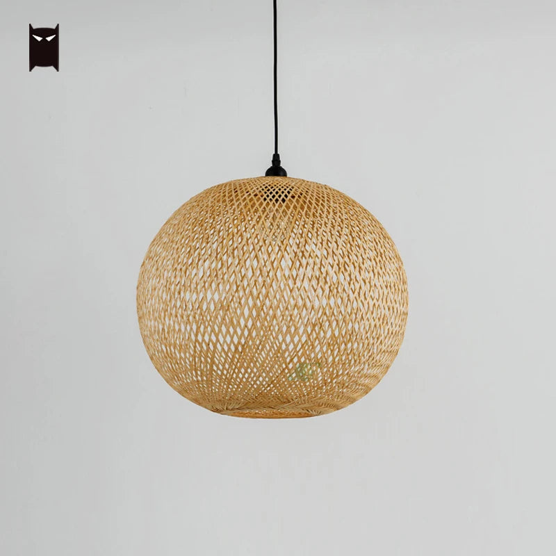 Luminária Mão de bambu Vime Rattan