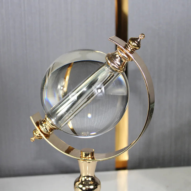 Globo galvanizado de metal giratório estilo europeu, enfeites de artesanato,