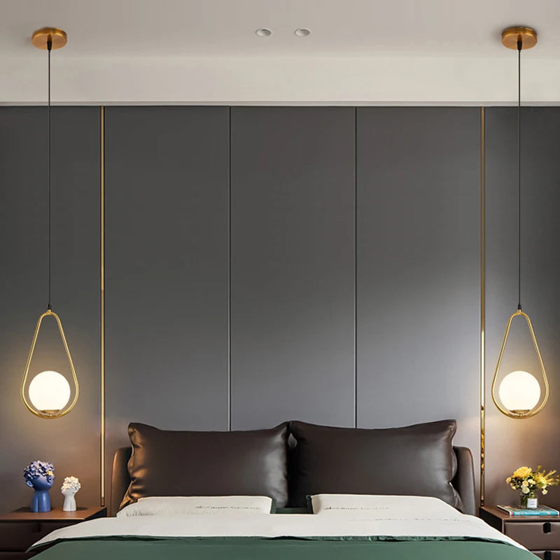 Bola vidro luzes pingente bronze preto ouro prata lâmpada decoração