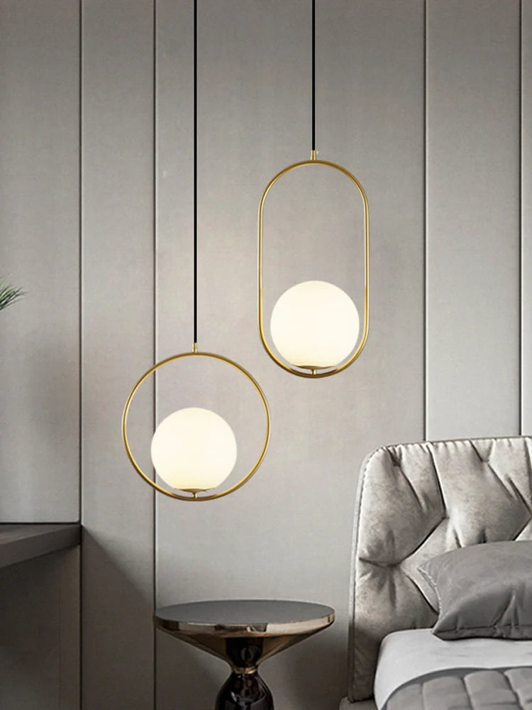 Bola vidro luzes pingente bronze preto ouro prata lâmpada decoração