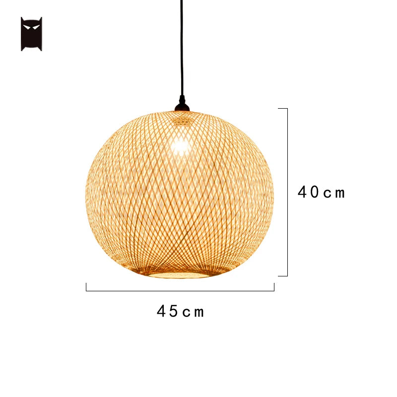 Luminária Mão de bambu Vime Rattan