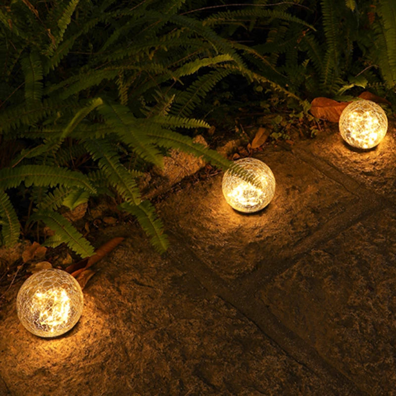 Lâmpada solar bola de cristal globo à prova dwaterproof água quente branco luz de fadas