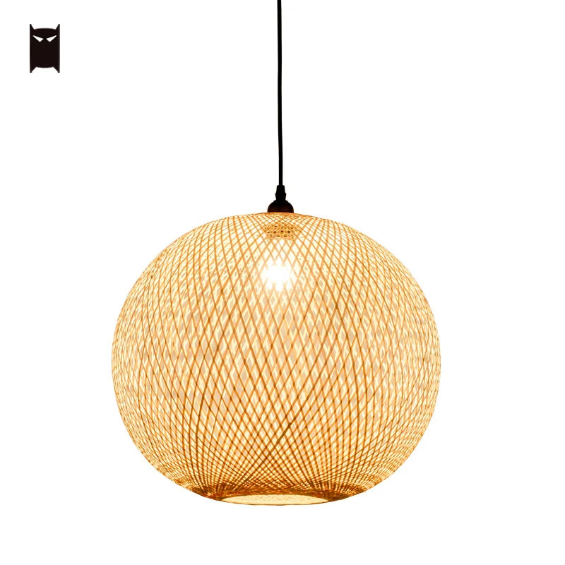 Luminária Mão de bambu Vime Rattan