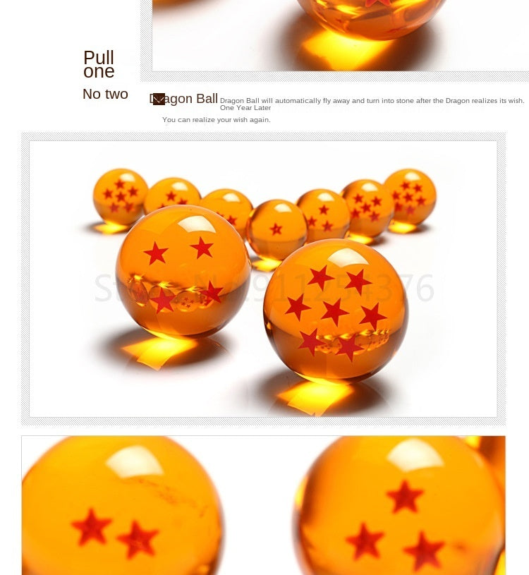 7 estrelas bola de cristal dragon ball todos os tamanhos 3.5cm esfera de resina