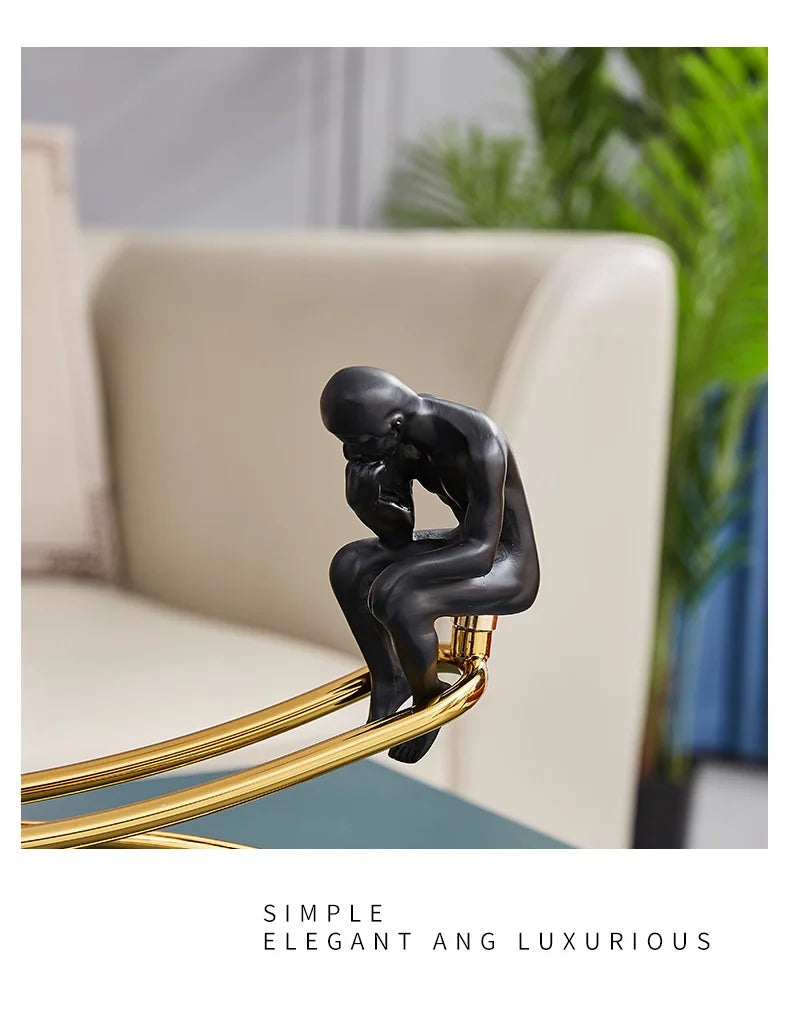 Bola de cristal meditador estátua artesanato decoração