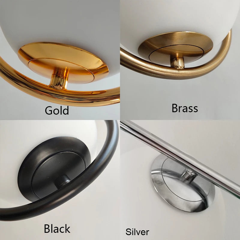 Bola vidro luzes pingente bronze preto ouro prata lâmpada decoração