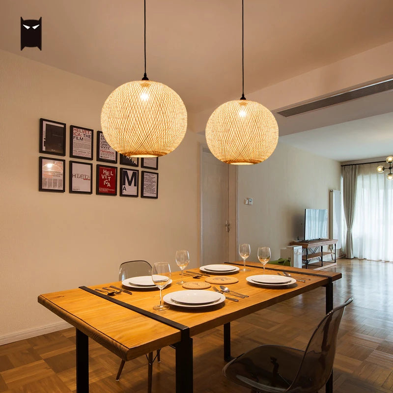 Luminária Mão de bambu Vime Rattan