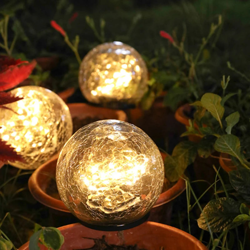 Lâmpada solar bola de cristal globo à prova dwaterproof água quente branco luz de fadas