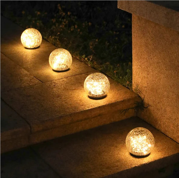 Lâmpada solar bola de cristal globo à prova dwaterproof água quente branco luz de fadas