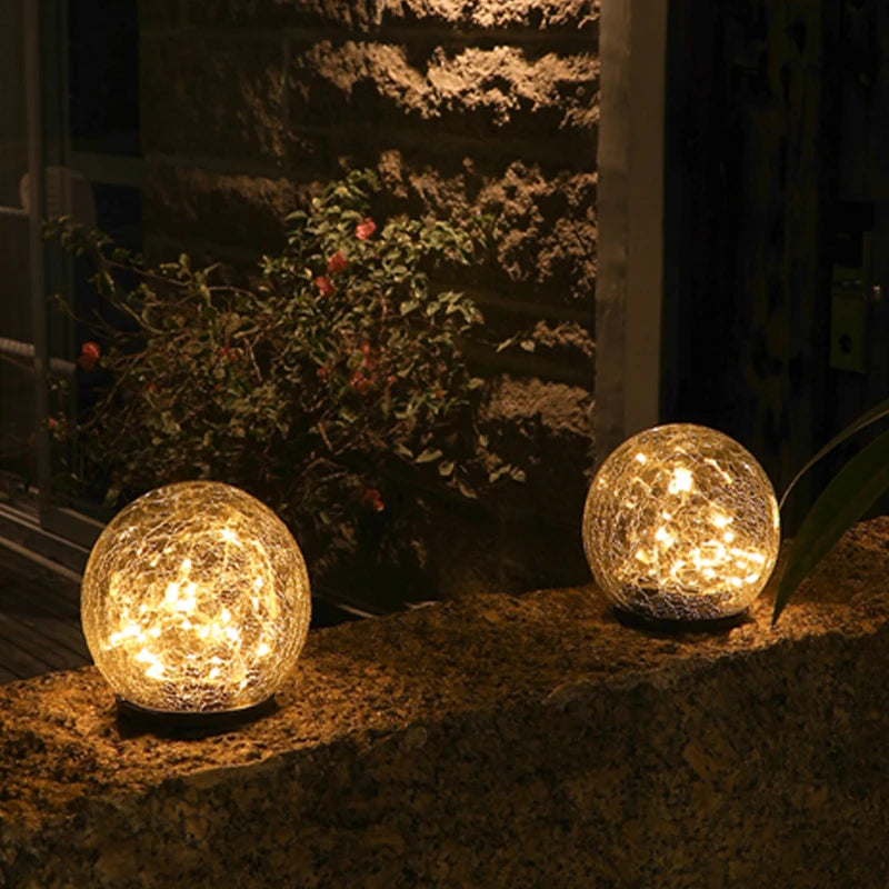Lâmpada solar bola de cristal globo à prova dwaterproof água quente branco luz de fadas