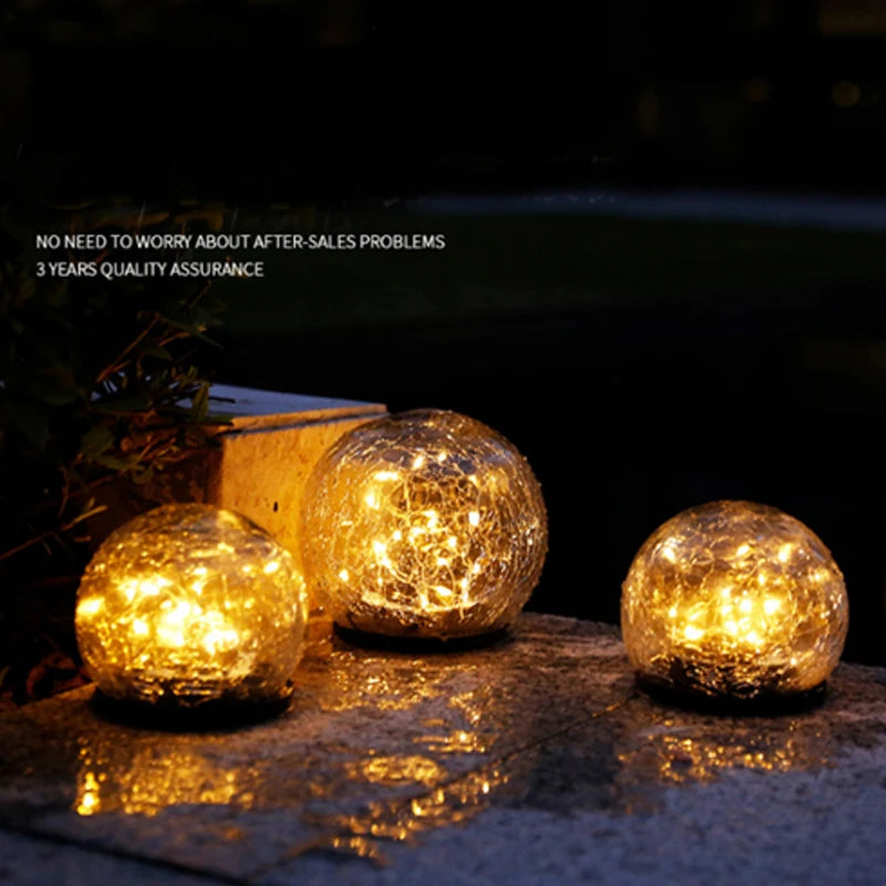 Lâmpada solar bola de cristal globo à prova dwaterproof água quente branco luz de fadas