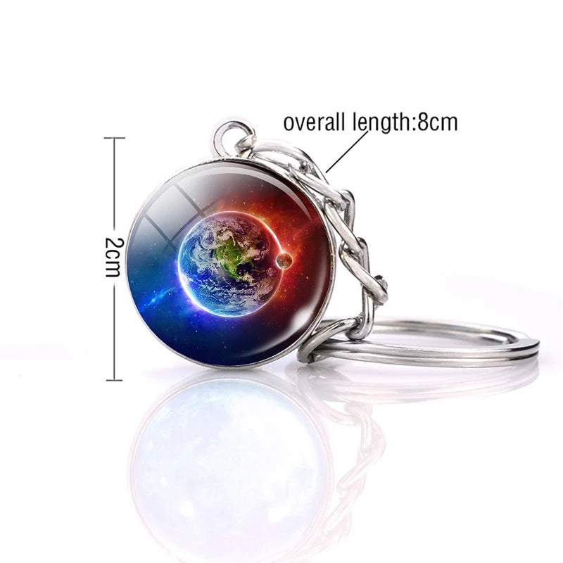 Chaveiro bola de vidro pingente globo mapa presentes