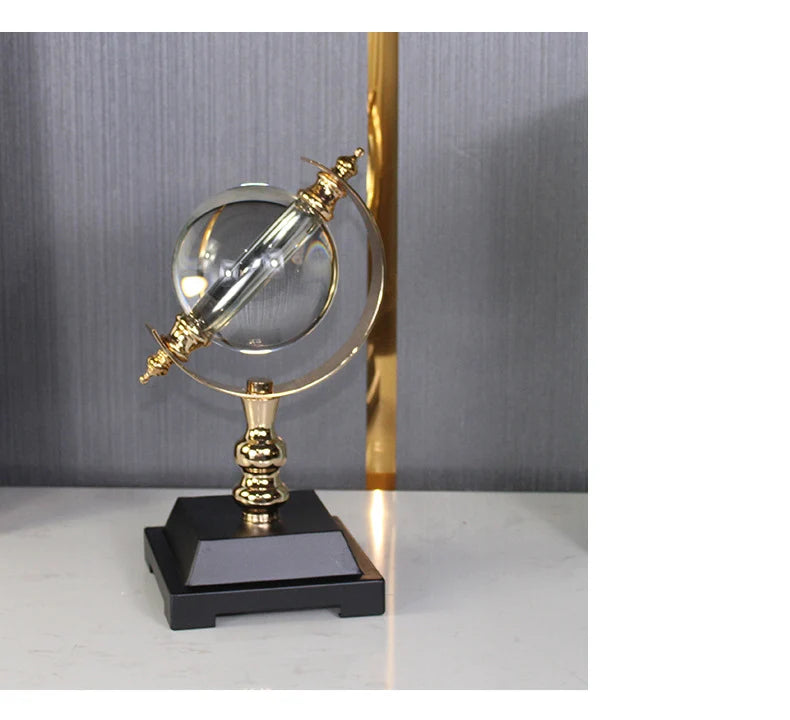 Globo galvanizado de metal giratório estilo europeu, enfeites de artesanato,