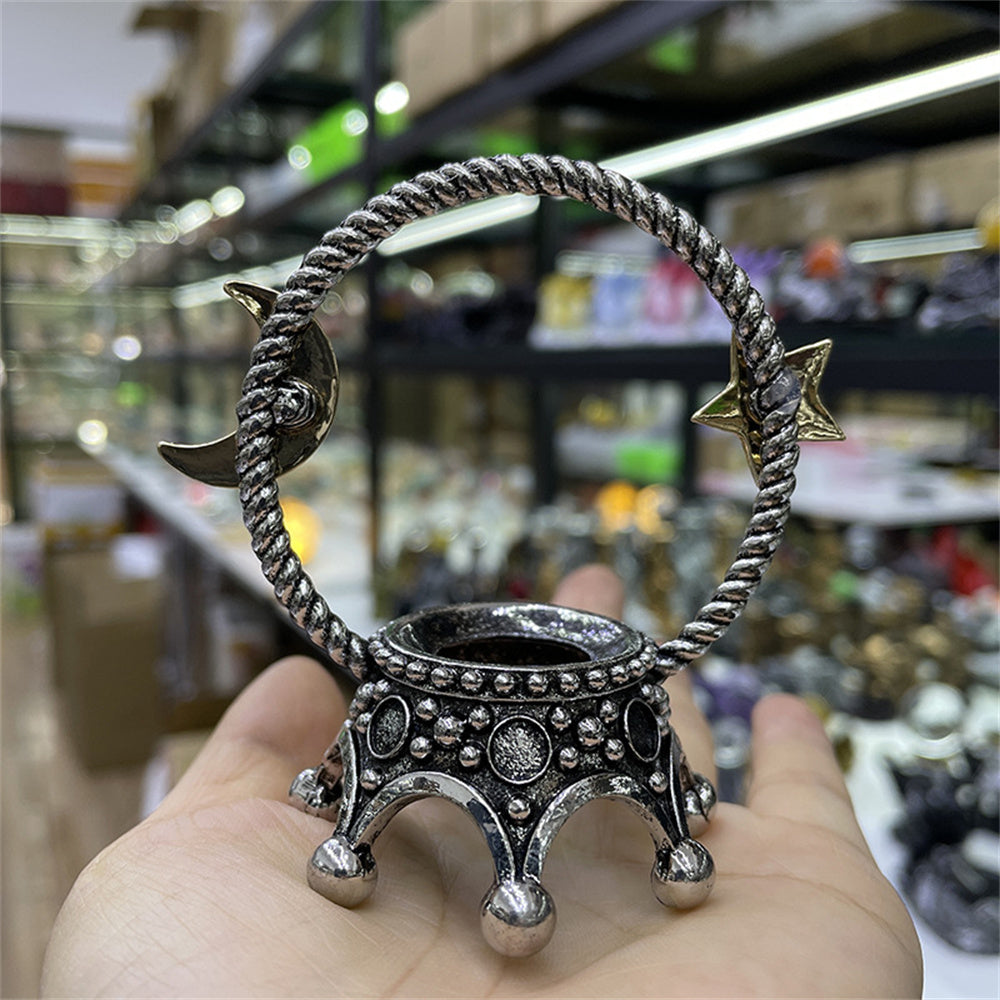 Estrela lua coroa metal bola de cristal titular esfera mágica