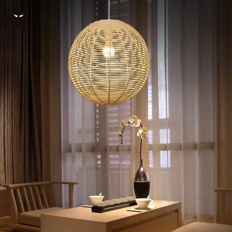Globo esfera sombra pingente luminária rústico país artesanal