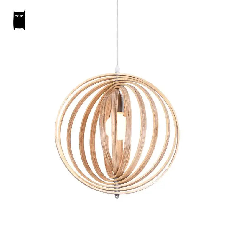 Madeira de carvalho esfera redonda globo bola pingente luminária rústica