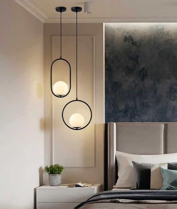 Bola vidro luzes pingente bronze preto ouro prata lâmpada decoração