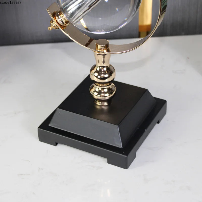 Globo galvanizado de metal giratório estilo europeu, enfeites de artesanato,