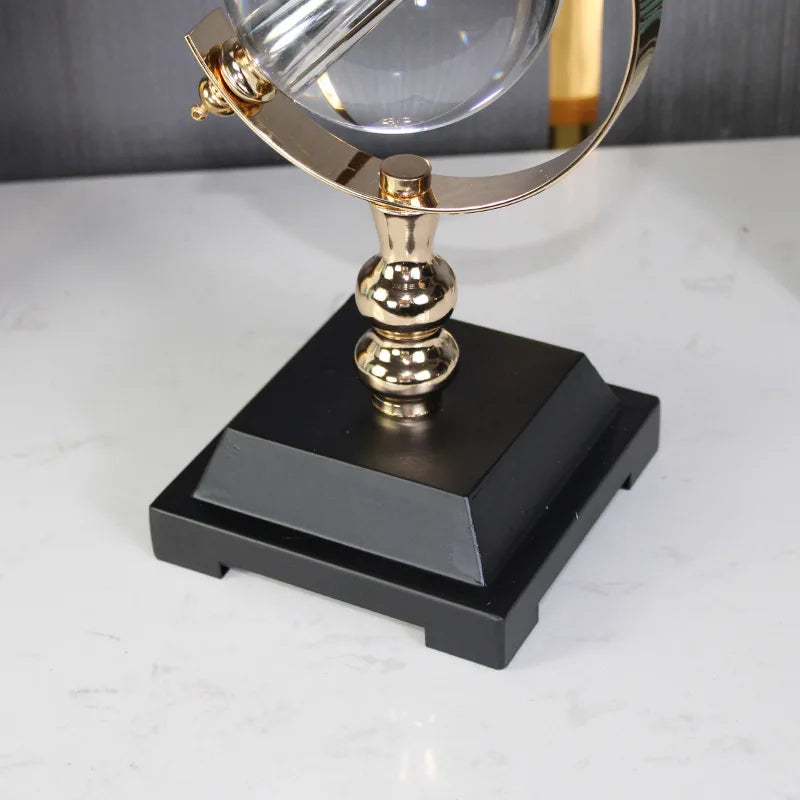 Globo galvanizado de metal giratório estilo europeu, enfeites de artesanato,