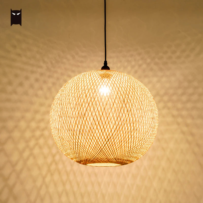 Luminária Mão de bambu Vime Rattan