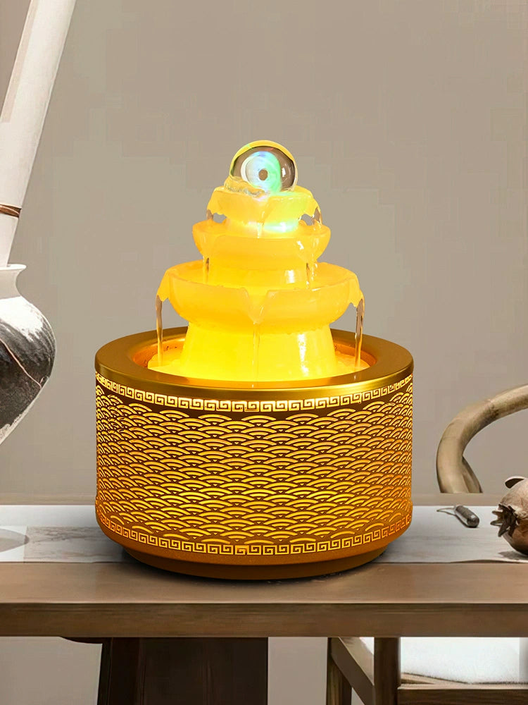 Ornamentos de água corrente invertida Boa sorte vem na altura da bola Água