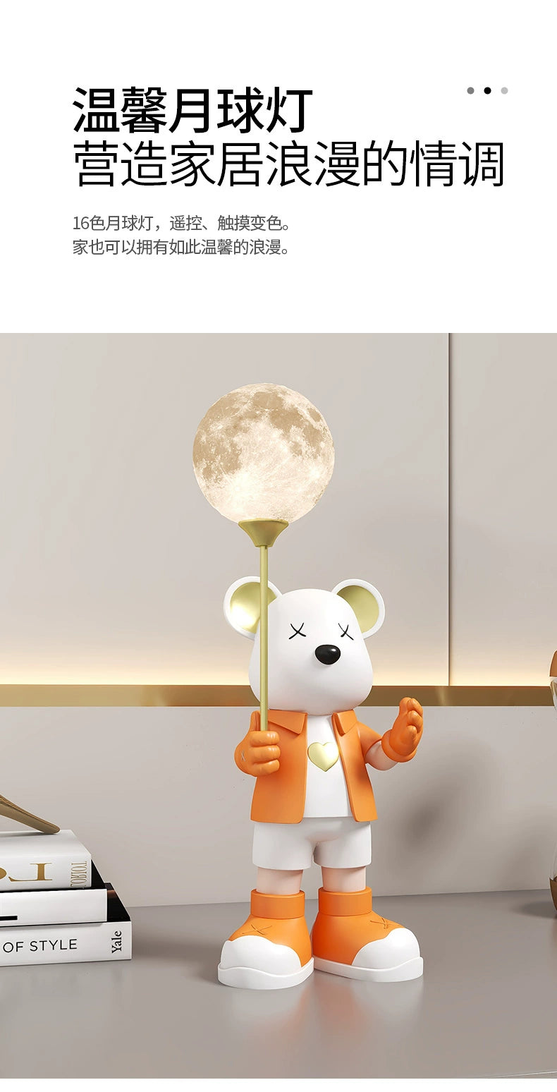 Urso de luxo acessível, decoração para sala de estar, ornamento para casa