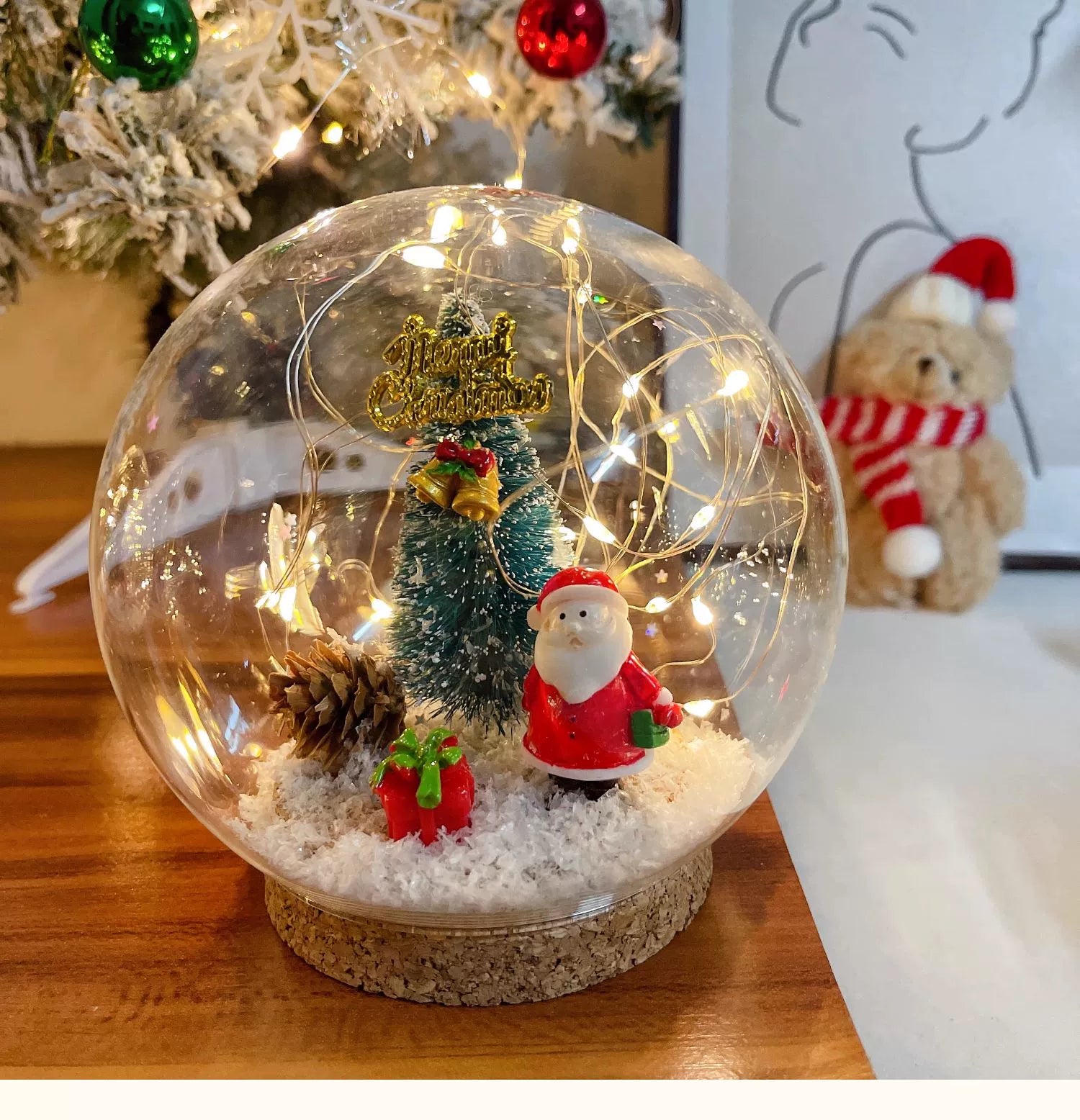 Globo de neve Decoração Desktop Presente de Natal