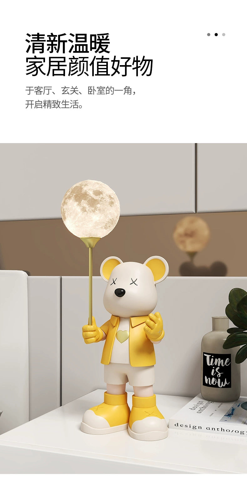 Urso de luxo acessível, decoração para sala de estar, ornamento para casa