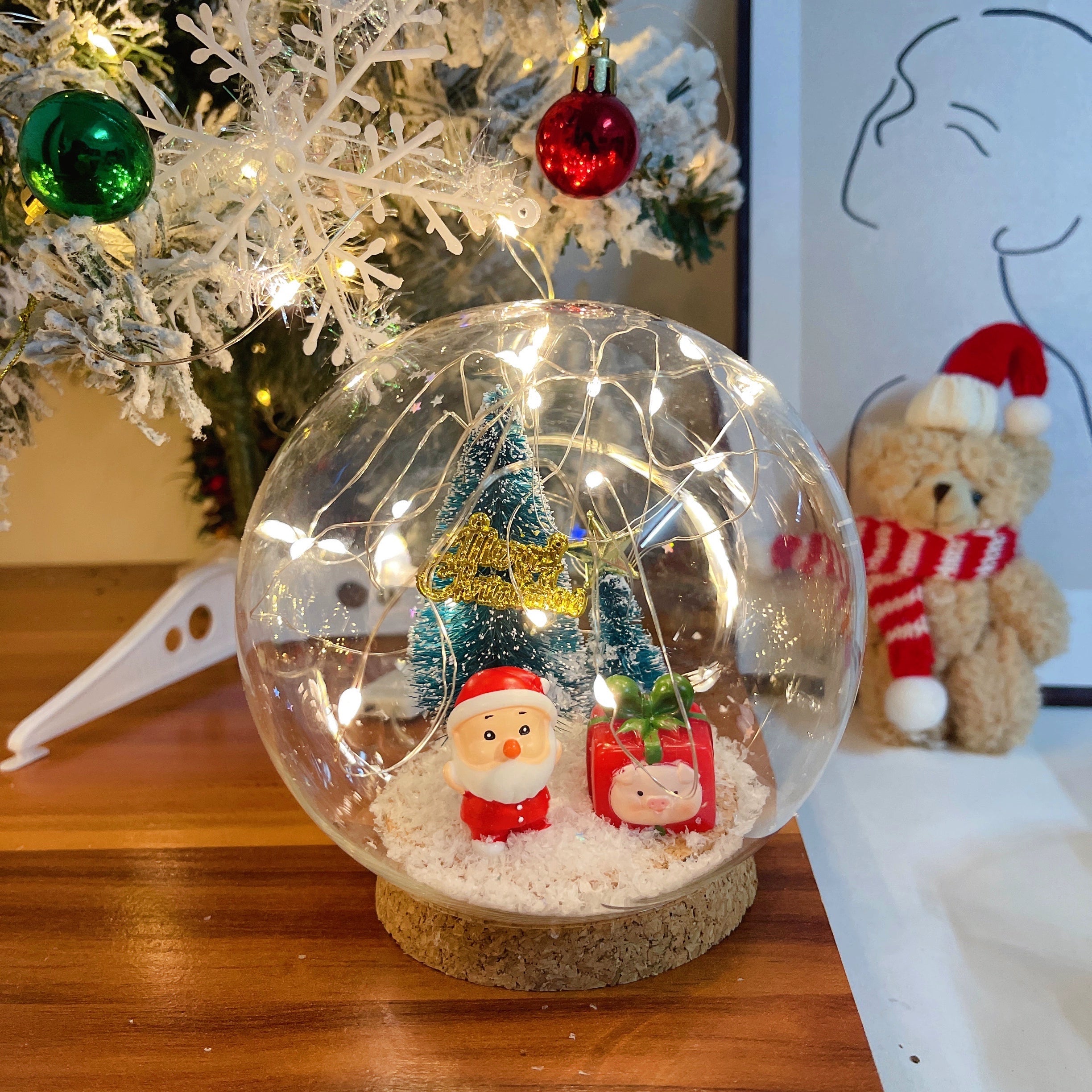 Globo de neve Decoração Desktop Presente de Natal