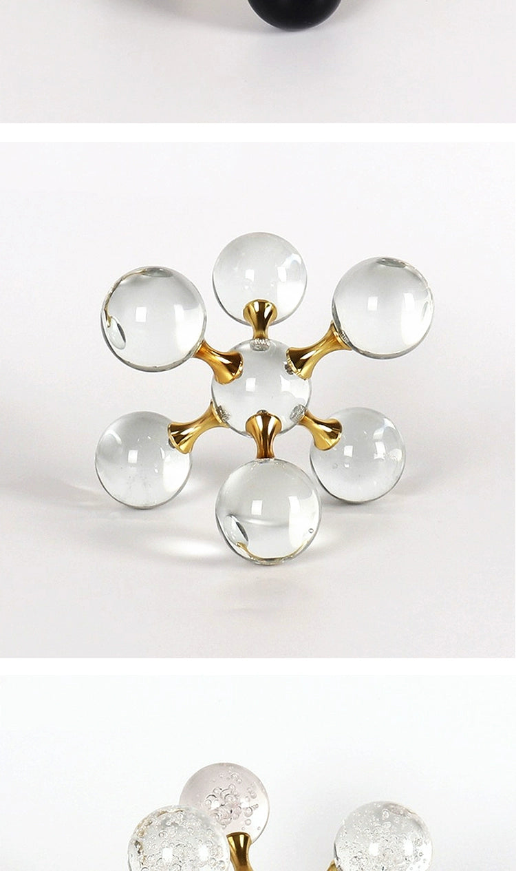 Luz moderna de luxo geométrica cruz metal cristal bola