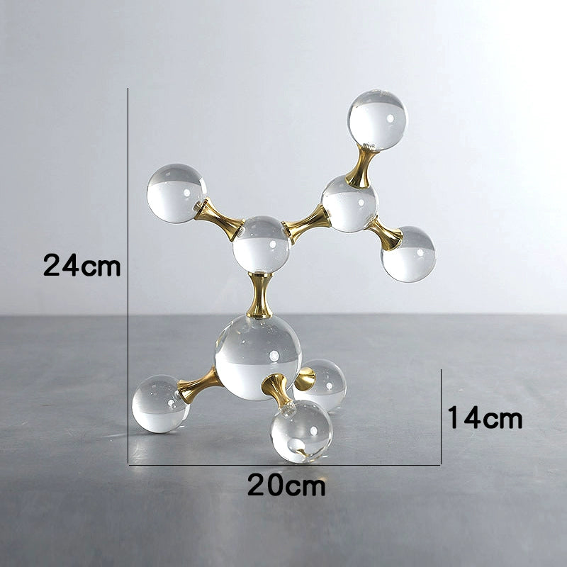 Luz moderna de luxo geométrica cruz metal cristal bola