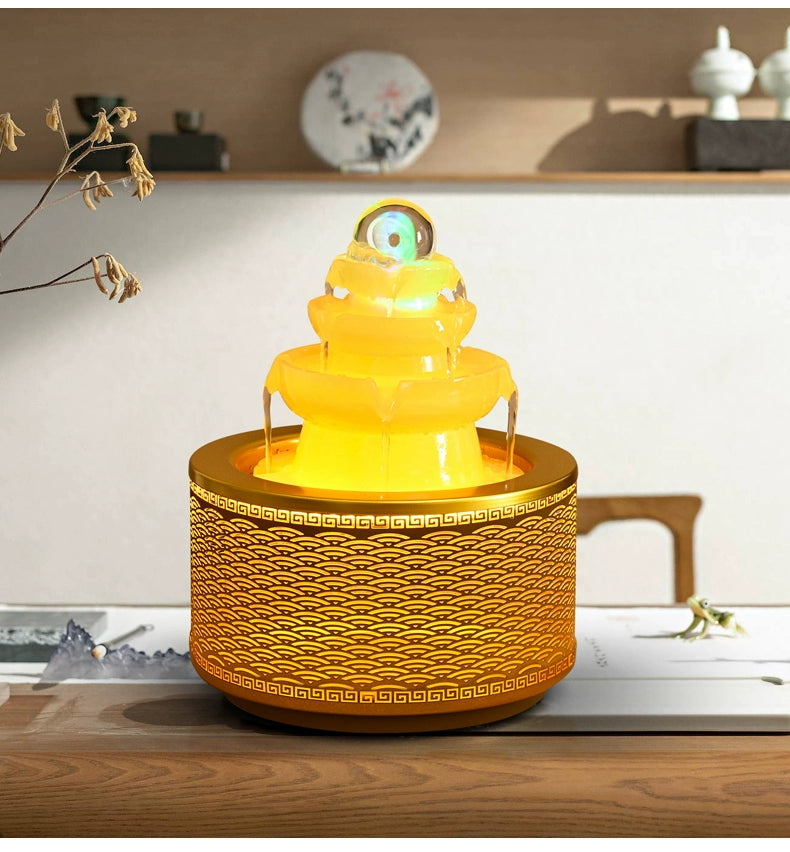 Ornamentos de água corrente invertida Boa sorte vem na altura da bola Água