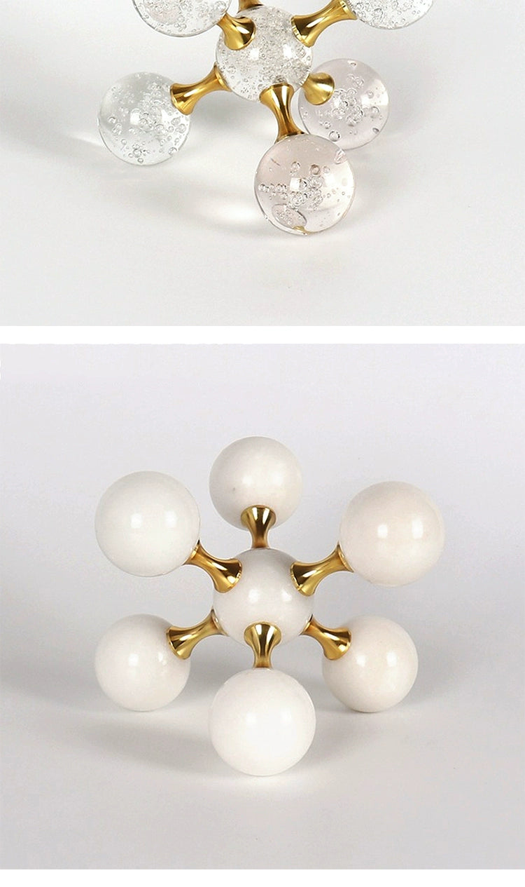 Luz moderna de luxo geométrica cruz metal cristal bola
