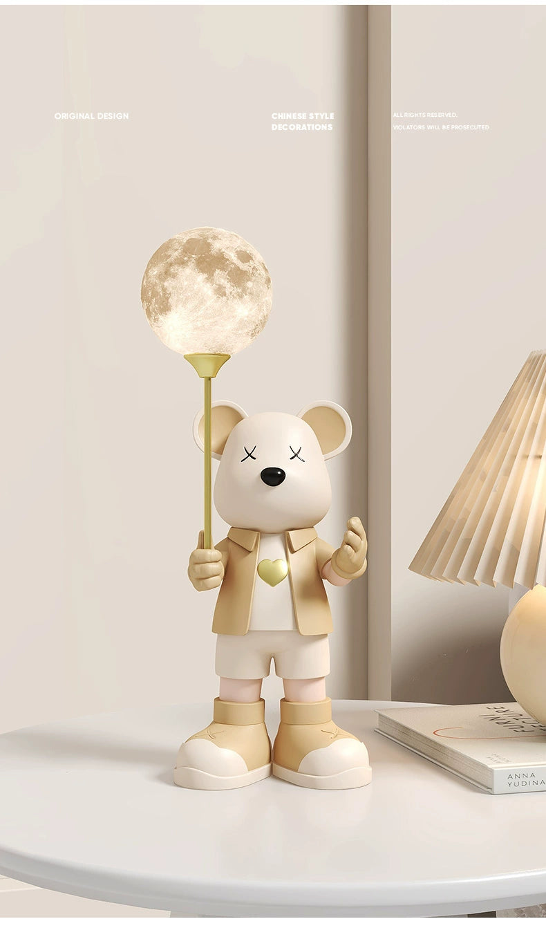 Urso de luxo acessível, decoração para sala de estar, ornamento para casa