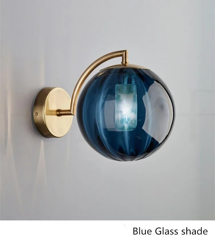 Globo lâmpada de parede multicolorido vidro bola redonda