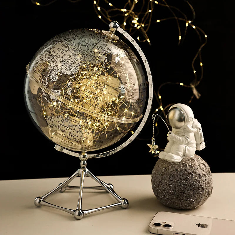Decoração de mesa globo geografia acessórios de decoração para casa com luz