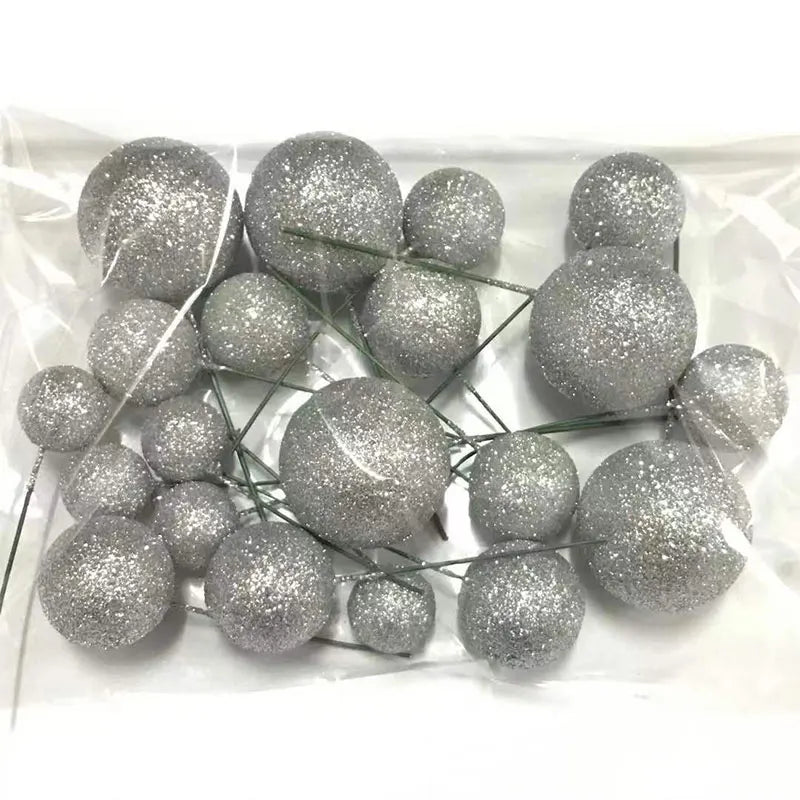 Conjunto de bolas para topper de bolo, 20 peças, esferas de 2cm-4cm, festa de casamento