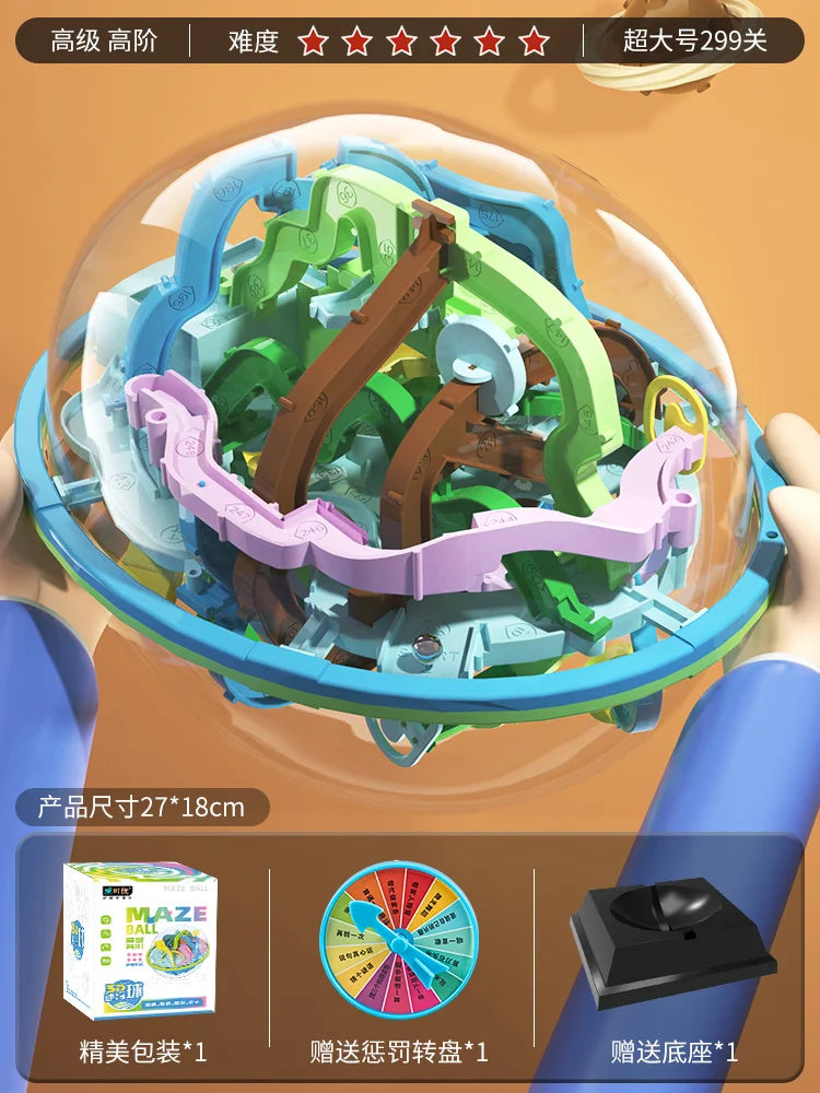 Labirinto mágico intelecto bola esfera educacional globo 3D