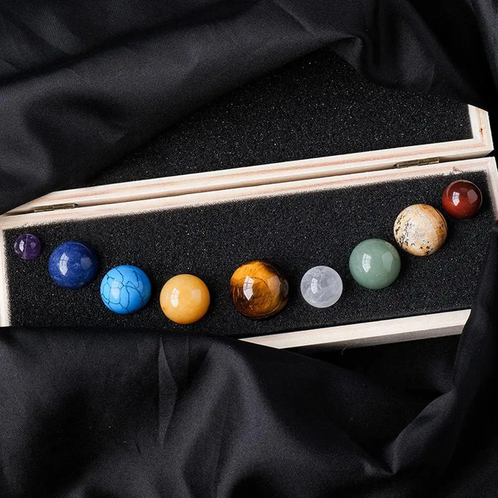 Bola de planetas de cristal natural, sistema solar esfera de energia, modelo de galáxia