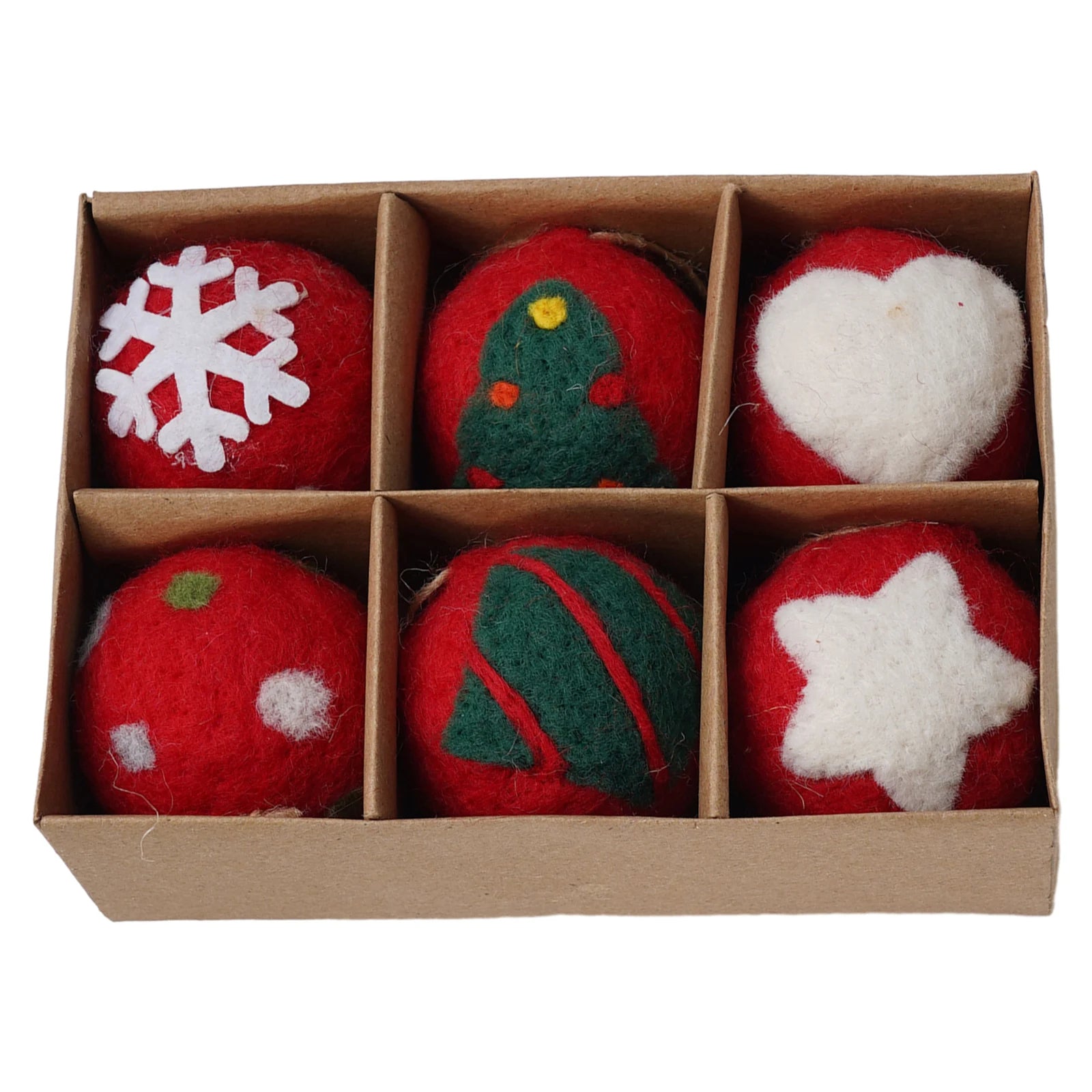 6/36 pçs bolas de natal bola de feltro de lã globo de neve decorações de árvore