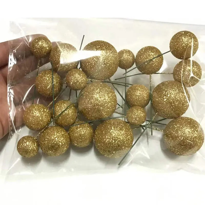 Conjunto de bolas para topper de bolo, 20 peças, esferas de 2cm-4cm, festa de casamento