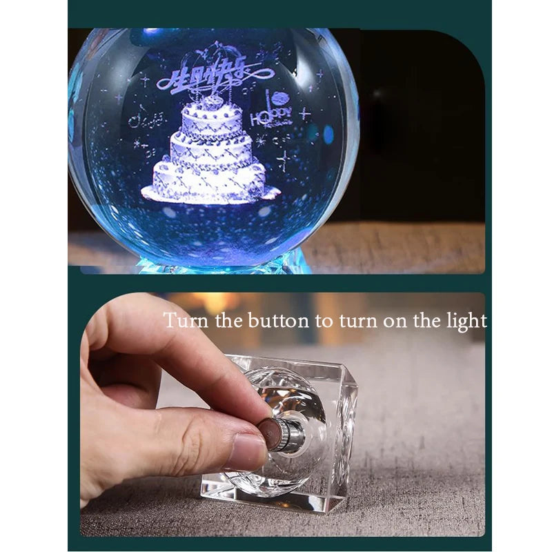 Bola de cristal 3d gravada a laser, planetas, bola de cristal, sistema solar, globo, astronomia
