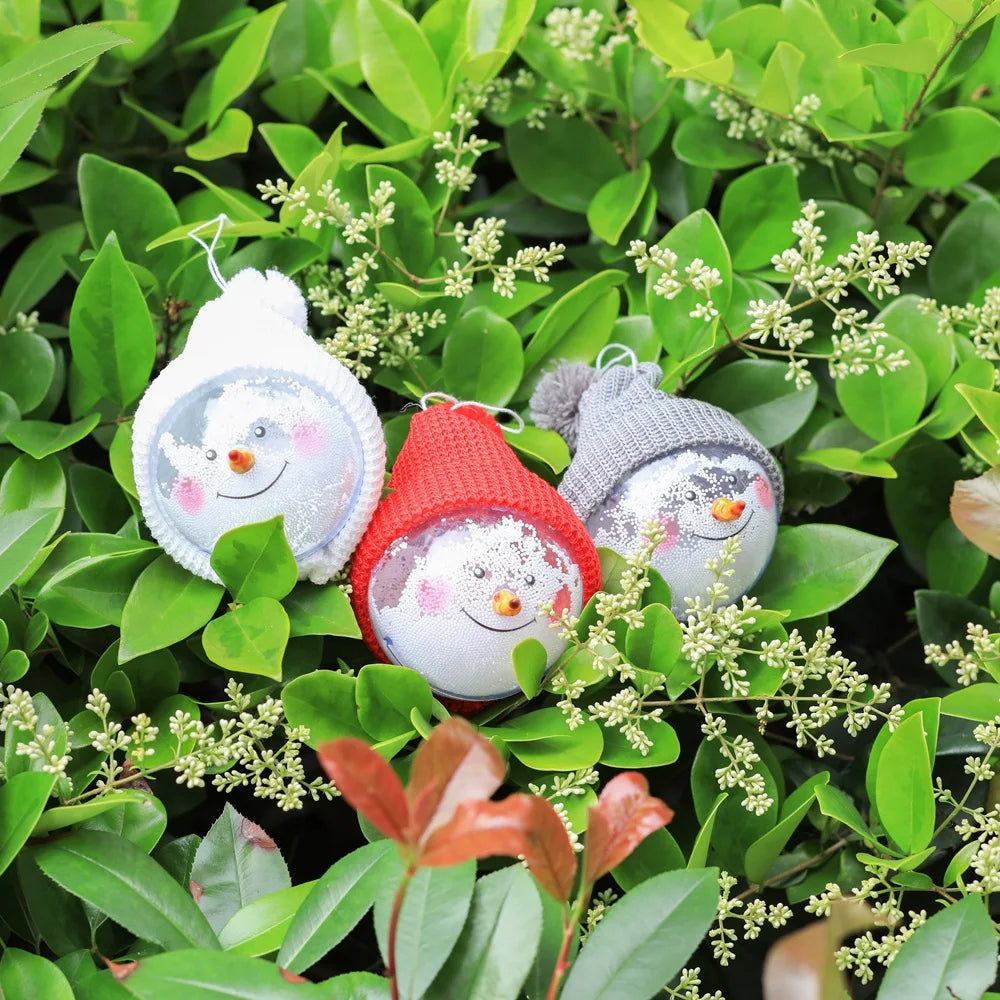 Novas decorações de natal boneco de neve espuma neve bola transparente decoração