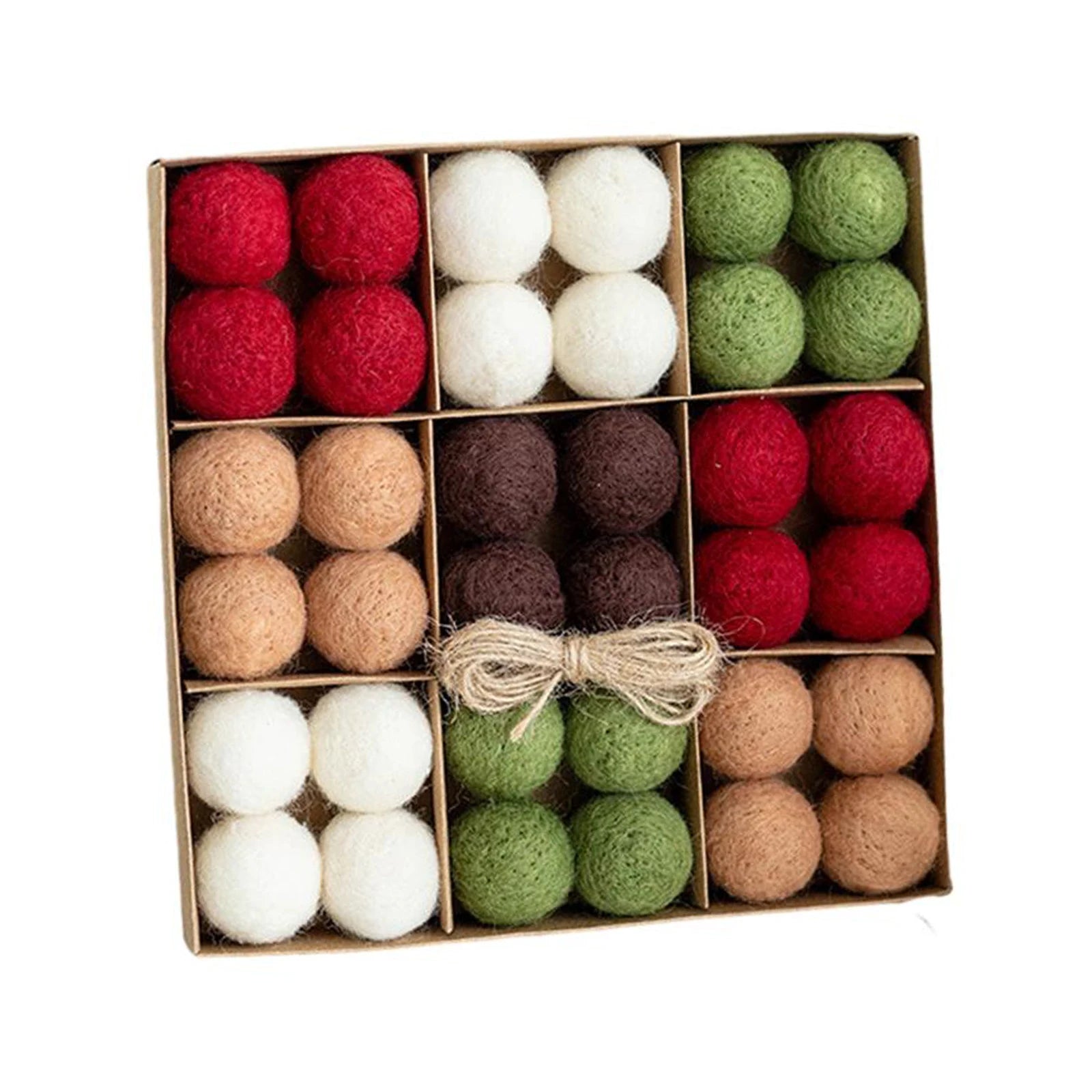 6/36 pçs bolas de natal bola de feltro de lã globo de neve decorações de árvore