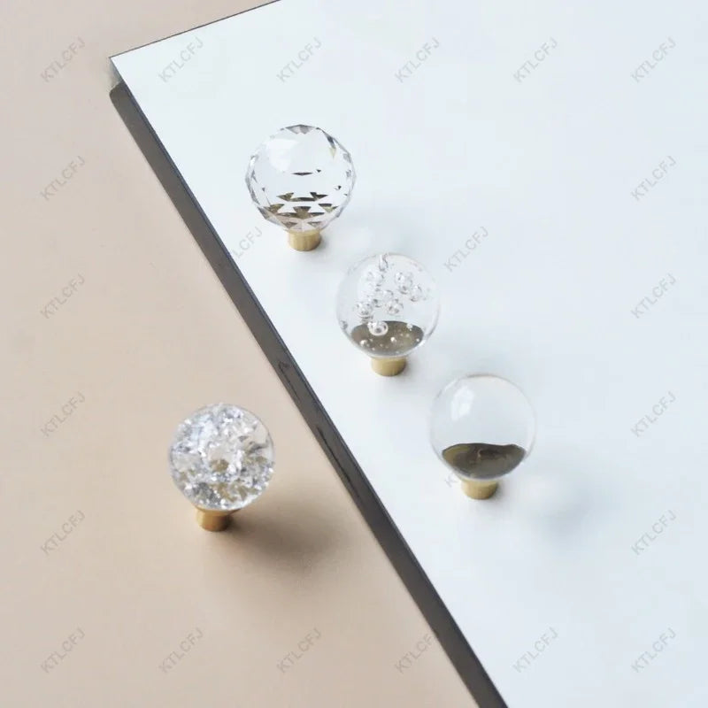 Luz de luxo estilo europeu bola de cristal alça bronze para decoração