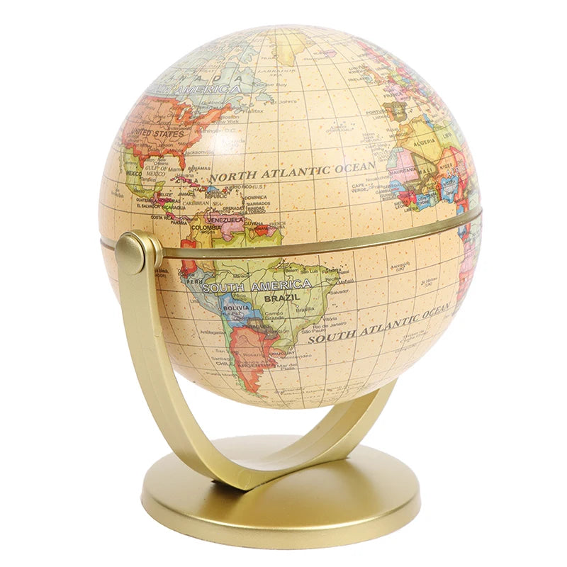 Mapa mundi terrestre globo terrestre com suporte, brinquedo educacional de geografia