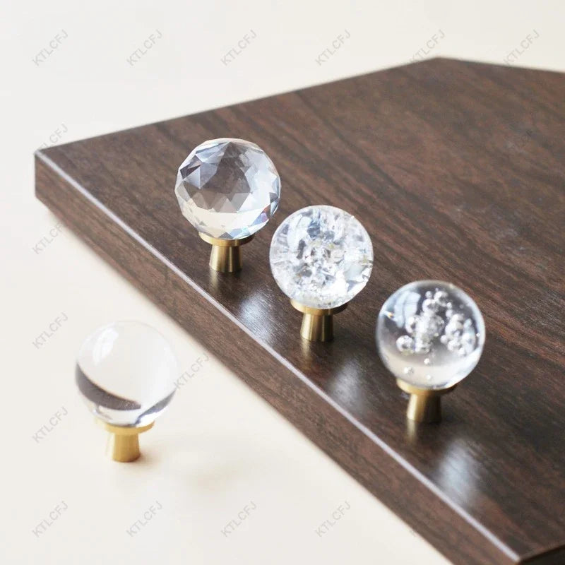 Luz de luxo estilo europeu bola de cristal alça bronze para decoração